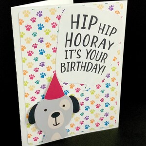 Carte d'anniversaire , Vierge à l'intérieur , Chien , Chiot , Animal de compagnie , Meilleur ami , Fête , Empreinte de patte , Arc-en-ciel
