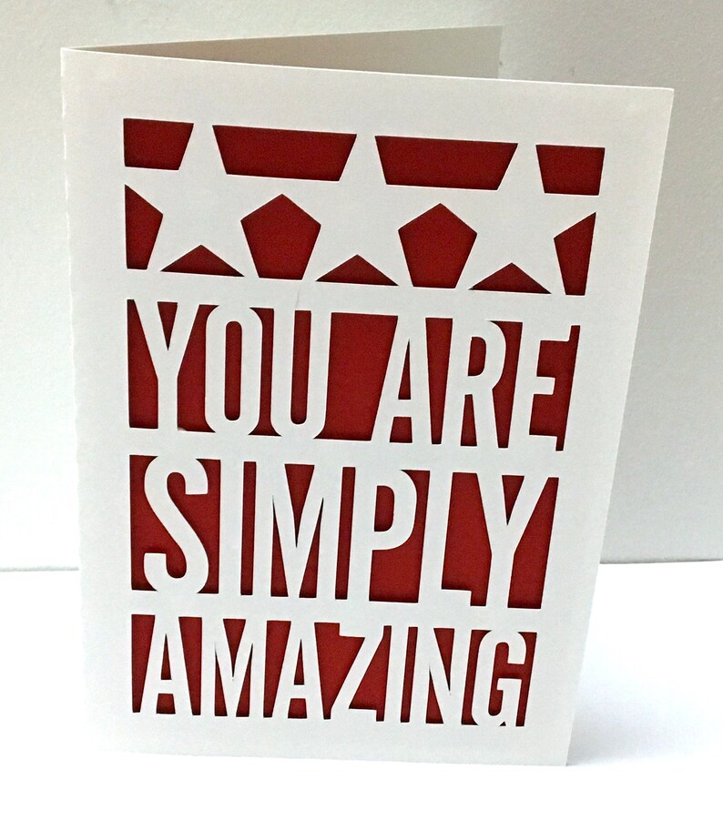 You Are Simply Amazing Papercut Card Men Women Teens Etsy