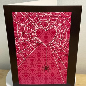 Carte de Saint-Valentin, toile d'araignée, Goth, Rose, cœur, Amour, Terrifiant, Halloween
