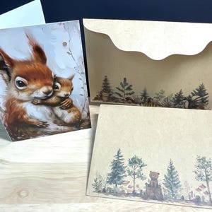 Wild Squirrel with Baby Card , Life , Wild , Tiny , Cute , Nature , Family , Mothers Day