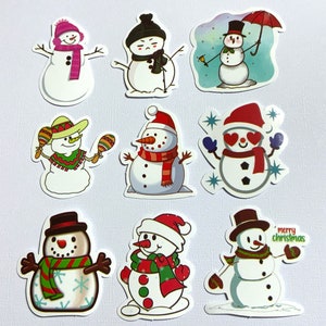 Autocollants en vinyle bonhomme de neige , Imperméable , Joyeux Noël , Mexicain , Parapluie , Coeurs , Amour , Vacances , Cadeau , Enfants , Adultes