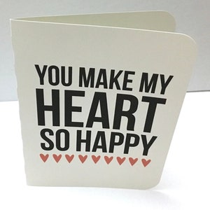 Carte Heart So Happy , Amour , Conjoint , Petit ami , Petite amie , Épouse , Mari , Saint-Valentin , Imprimé
