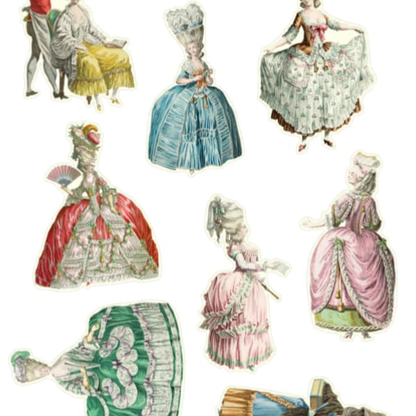 Marie Antoinette Stickers , Classic , Elegant , Planner , Journal , Scrapbooking , Crafts