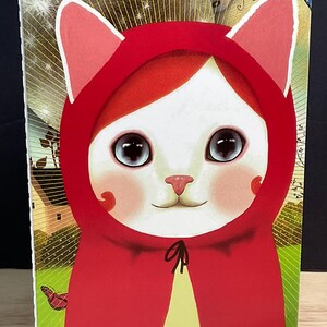 Carte chat , Fleurs , Imprimé , Blanc , Fourrure de bébé , Meow , Doux , Mignonne , Famille , Ami , Ronronnement