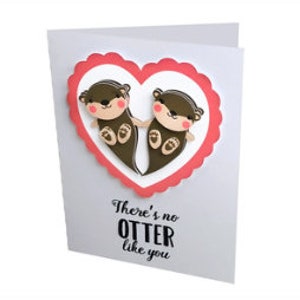 Il n'y a aucune loutre comme vous , carte de Saint-Valentin , intérieur vierge , partenaire , conjoint , amour , coeur