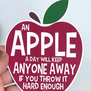 Grand sticker pomme en vinyle, Humour noir, sarcastique, spirituel, drôle, adultes, scrapbooking, loisirs créatifs, cadeaux