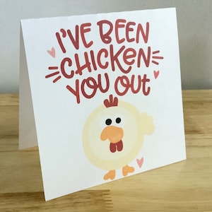 Carte de Saint Valentin de poulet, imprimée, vide à l'intérieur, amour, coeurs, ferme, poussin, conjoint, partenaire, TLC