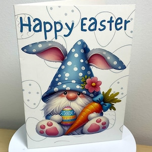 Joyeuses Pâques, carte de gnome, carotte, oeuf, enfants, adultes, famille, vacances, chocolat