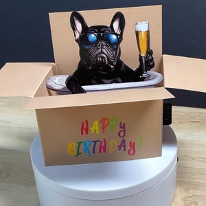 Carte d'anniversaire pour chien ADULTE avec carte de bière, drôle, impertinent, mec cool, cheers, adulte, amis, famille