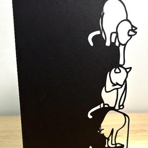 Cat Edge Laced Card , Blank inside , Feline , Kitty , Kitten , Pet , Animal , Family , Friend , Papercut