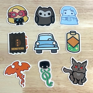 Stickers dessins animés en vinyle , Chouette , Fille , Dragon , Monstres , Loup , Jeu , Loisirs créatifs , Cadeaux , Enfants , Adultes , Adolescents