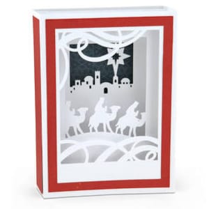 Carte des trois hommes sages , Vierge , Papercut , Noël , 3D , vacances , Famille , Amis , Collègues