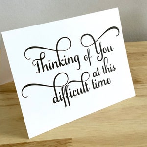 Thinking of You Deuil Card , Blank inside , Imprimé , Famille , Amis , Amour , Câlins , Perte , Chagrin