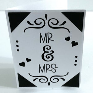Carte de visite Mr et Mme , Mariage , Fiançailles , Couple , Amour , Coeurs , Papier découpé , Souvenirs