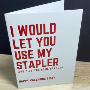 Carte de Saint-Valentin sur le lieu de travail, Agrafeuse, Ami, Collègue, Patron, Coup de coeur, Love Red