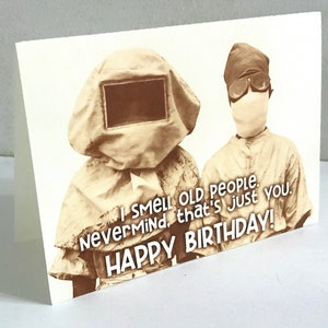 Carte imprimée Joyeux anniversaire, Nautique, Vieux, Classique, Style rétro, Noir et blanc, Famille, Amis, Blagues