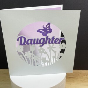 Carte fille, Floral, Papillon, Violet, Doux, Mignon, Élégant, Simple, Familial, Juste parce que