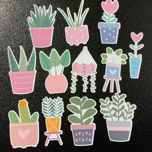 Stickers pour plantes d'intérieur, Nature, Verts, En pot, Intérieur, Extérieur, Suspension, Loisirs créatifs, Scrapbooking, Journal, Agenda