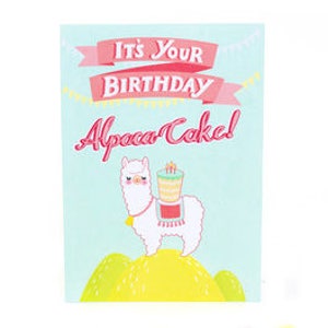 Carte d'anniversaire en alpaga , Vierge à l'intérieur , Animal , Imprimé , Mignonne , Enfants , Adolescents , Adultes , Amis , Famille