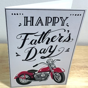 Carte moto Bonne fête des pères, balade, vacances, papa, grand-père, vélo, classique, amour, soin, merveilleux