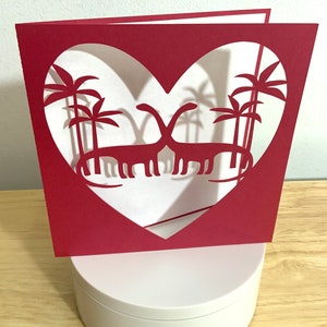 Carte coeur de dinosaure Diplodocus , Vierge à l'intérieur , Enfants , Cœur , Amour , Sauvage , Arbres , Couple , Saint-Valentin