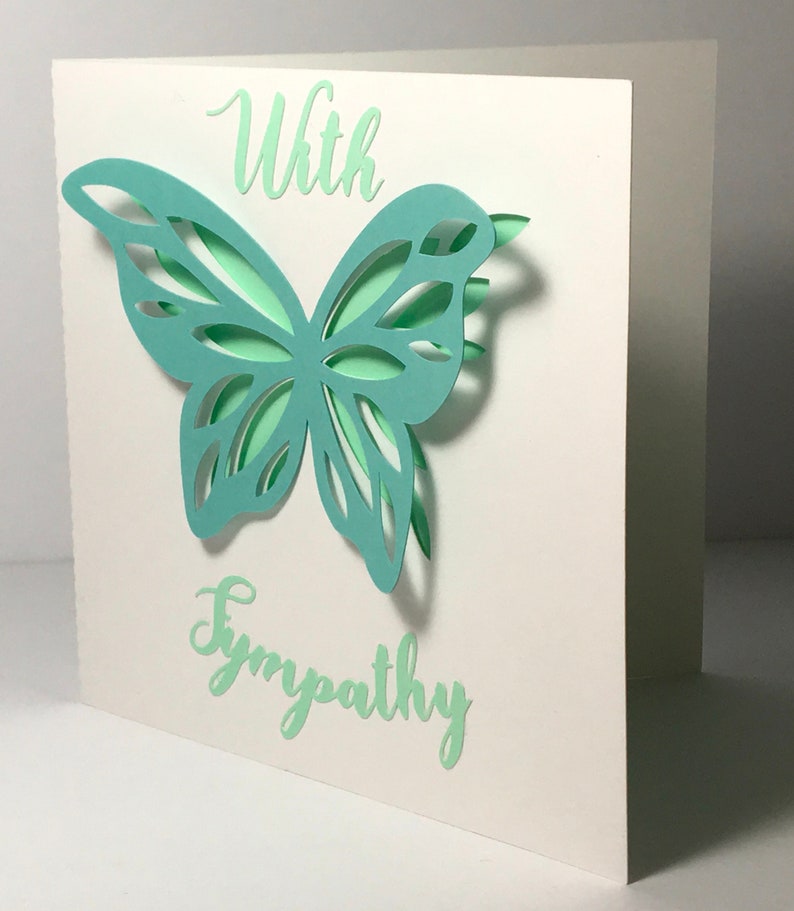 With Sympathy Butterfly Card Loss Care Compassion Papercut With Sympathy Butterfly Card Loss Care Compassion Papercut