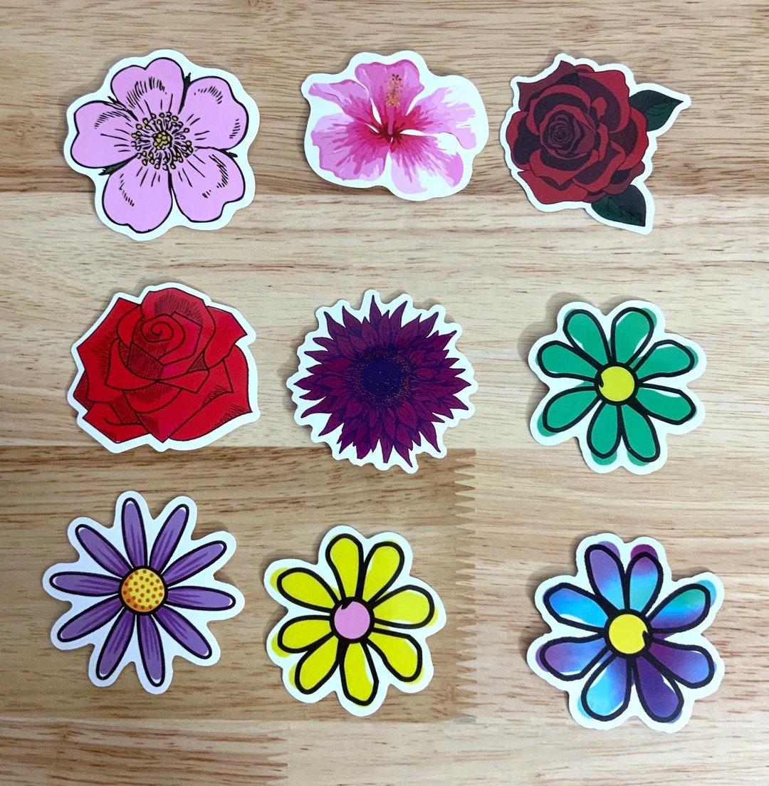 Flower Stickers , Vinyl , Garden, Grow , Bloom , Crafts , Gifts , Kids ...
