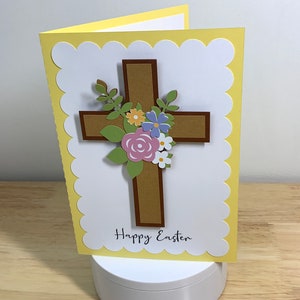 Carte Croix Joyeuses Pâques , Fleurs , Religieux , Vacances , Bénédiction , Famille , Amis , Printemps