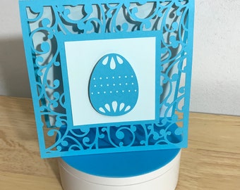 Easter egg Card , Blank inside , Holiday , Gift , Greeting , Hello , Kids , Adults ,Hunt , Elegant