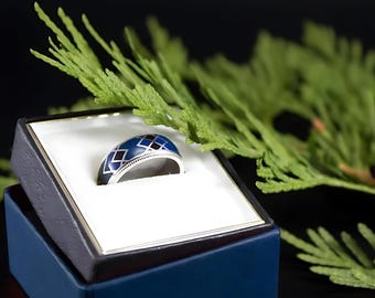 Custom Sterling Silver Ring Gift, Engraved Minimalist Silver Jewelry Christmas Gift For Her Him Silver Enameling Anniversary Gift For Mother