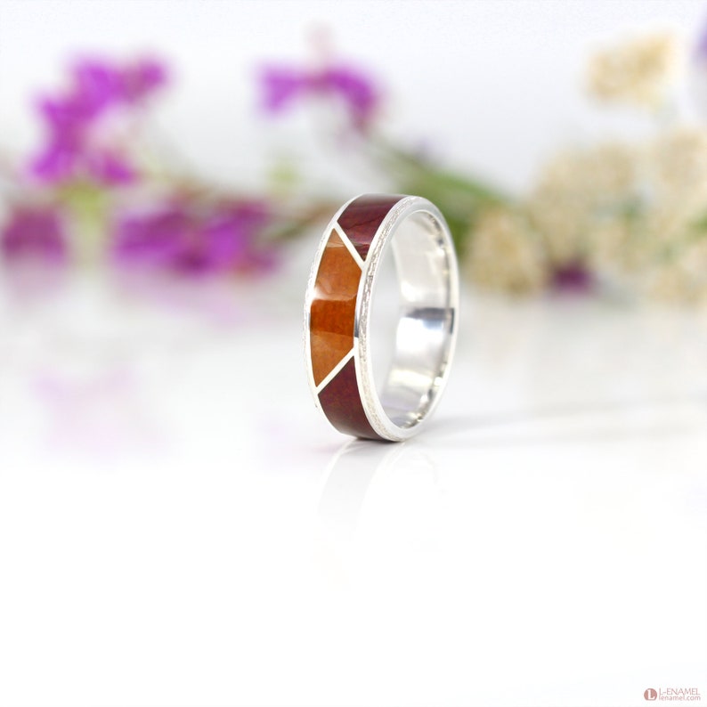 Enamel Ring With Enamel Wedding Rings Unisex Jewelry Brown - Etsy