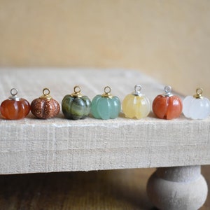 2 Small Stone  Pumpkin Fall Charm Matte Gold    handmade  craft  earring Jewelry,