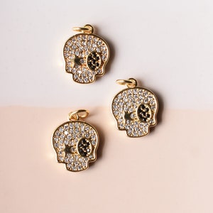 1 Piece 18k Gold Plated Cubic Zirconia Skull Star Pendant Charm  jewelry supplies handmade jewelry craft supplies earring supplies