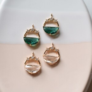 1 Pc Cubic Zirconia Star Gold Rhinestone Oval Connector Charms    handmade  craft  earring Jewelry,