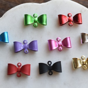 Mini Matte Gold Silver Bow Links Connectors 8x12x4mm  Handmade   Wedding Craft   Kit DIY Jewelry,