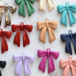 Bow Holiday Gold Silver Alloy Connector Pendant Charm    handmade  craft  earring Jewelry,