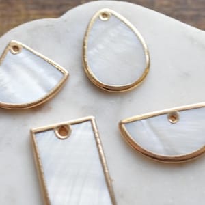 Shell Geometric Charm Pendant Gold Handmade Wedding Craft Kit DIY Jewelry,  Bridal