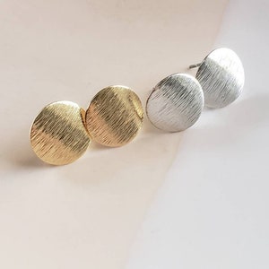 2 Pairs Circle Brushed Geometric Platinum Plated Earrings Nickel Free    handmade  craft  earring Jewelry,
