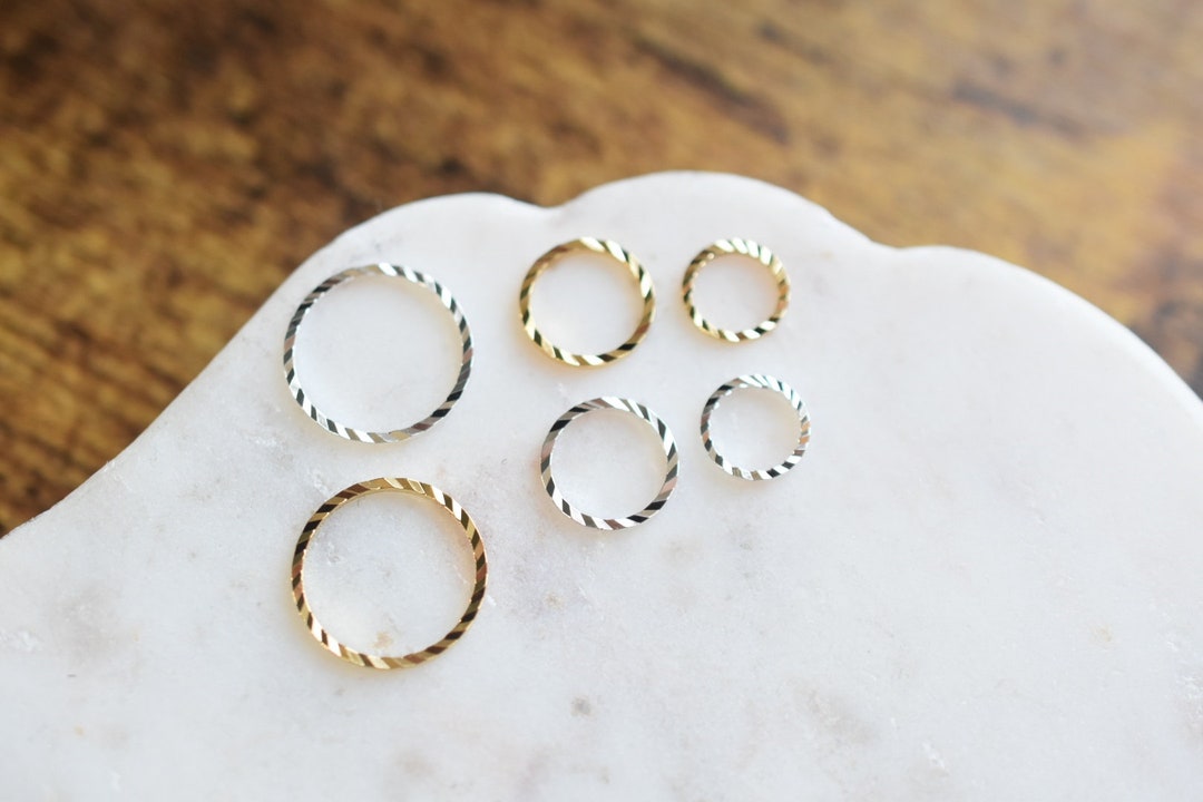 Brass Circle 24k Gold Sterling Silver Plated Link Cadmium Lead Free