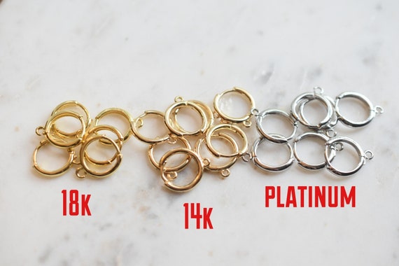 CLOSEOUT 10 Pairs 18k Gold/Platinum Plated Ear Hugger Hoop Earrings