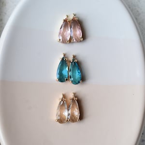 2 Crystal Rhinestone Pendant Charm Sparkle 8x18mm  Handmade   Wedding Craft   Kit DIY Jewelry,