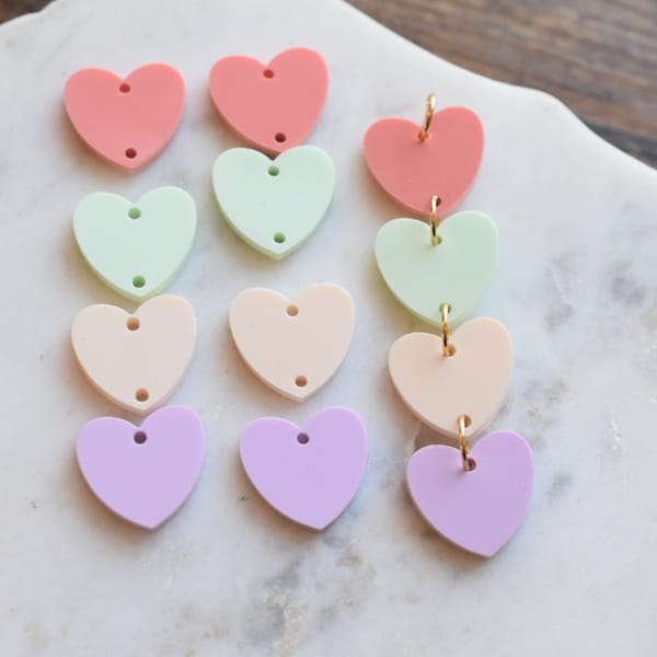 Candy Heart Charms Laser Cut Valentines Heart Charm Earrings Craft Supplies  jewelry supplies handmade jewelry craft supplies earring