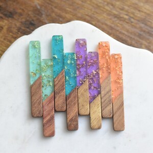 Glitter Sparkle Stick Wood Acrylic Charm Connector Earring 8x44mm Jewelry Supplies Earring Supplies Resin Earrings Craft Supplies