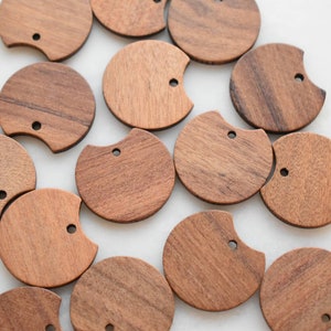 Little Round Wood Charm Connector Earring   handmade  craft  earring Jewelry,