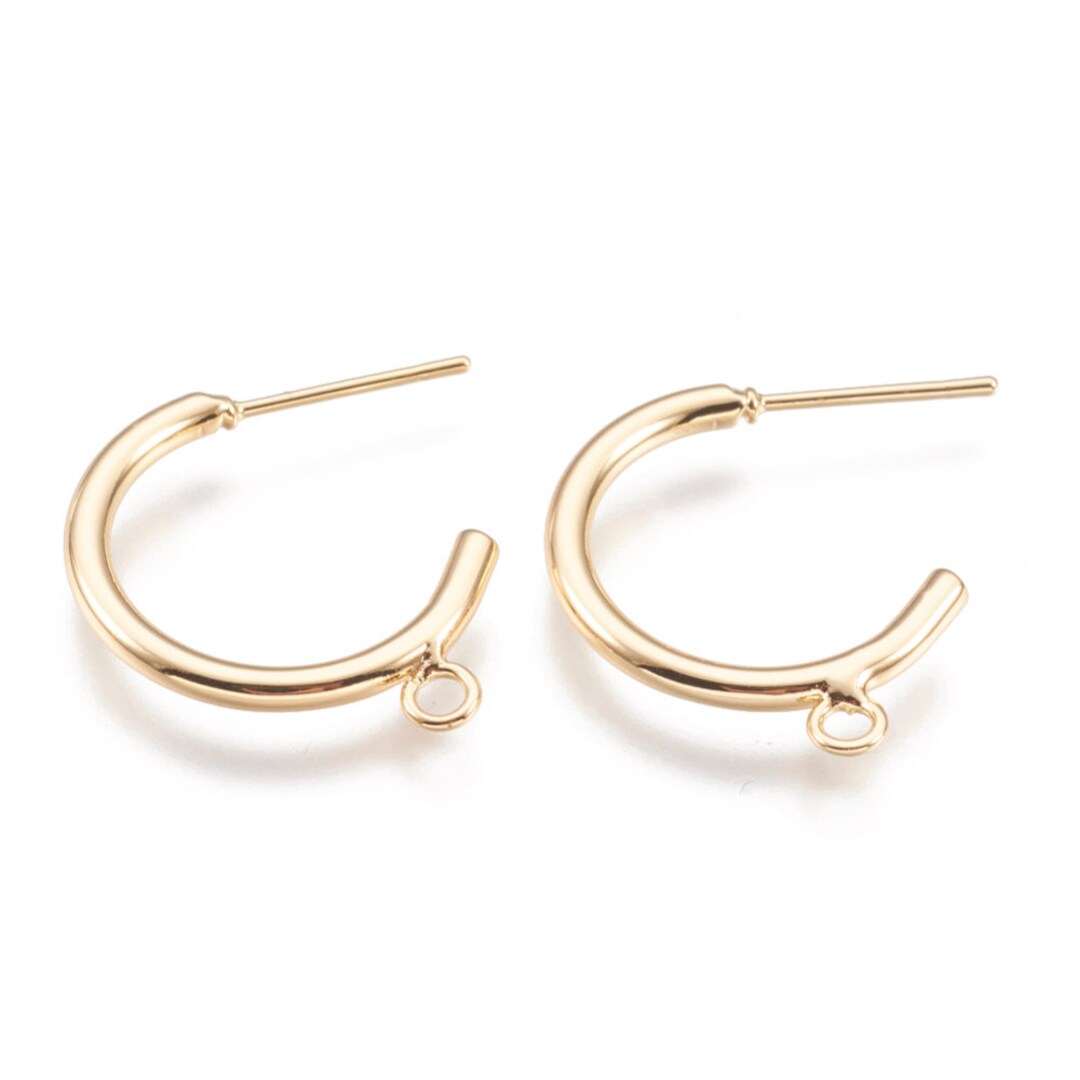 Small Hoop Real Gold Plated Earrings Nickel Free Jewelry Supplies ...