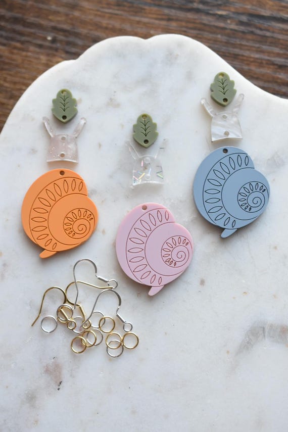 Acrylic Snail Earring DIY Kit: Jewelry Making Starter Pack