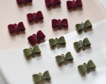 Mini Fuzzy Bow Connectors 8x12x4mm Handmade Links for DIY Wedding Jewelry Craft Kit