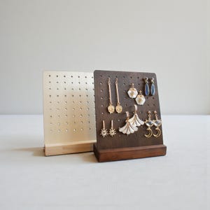 Wood Earring Stud Display Stand: Market Jewelry Organizer