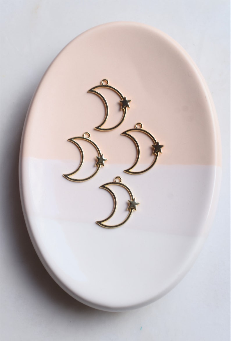 412 Pieces Gold Star Moon Charm Connector 42x33mm