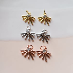 1 Piece Gold Plated Cubic Zirconia Eye Star Pendant Charm  jewelry supplies handmade jewelry craft supplies earring supplies